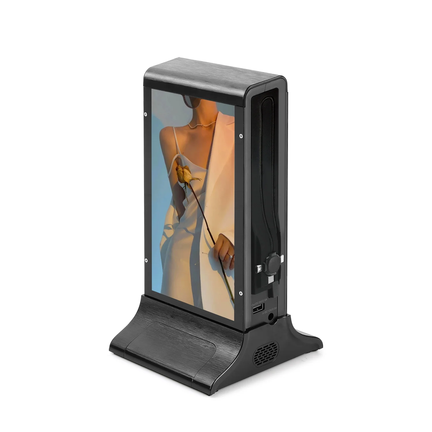 FYD-835G Cheap 7 Inch Table Advertising Screen with Menu Power Bank 20800mAh