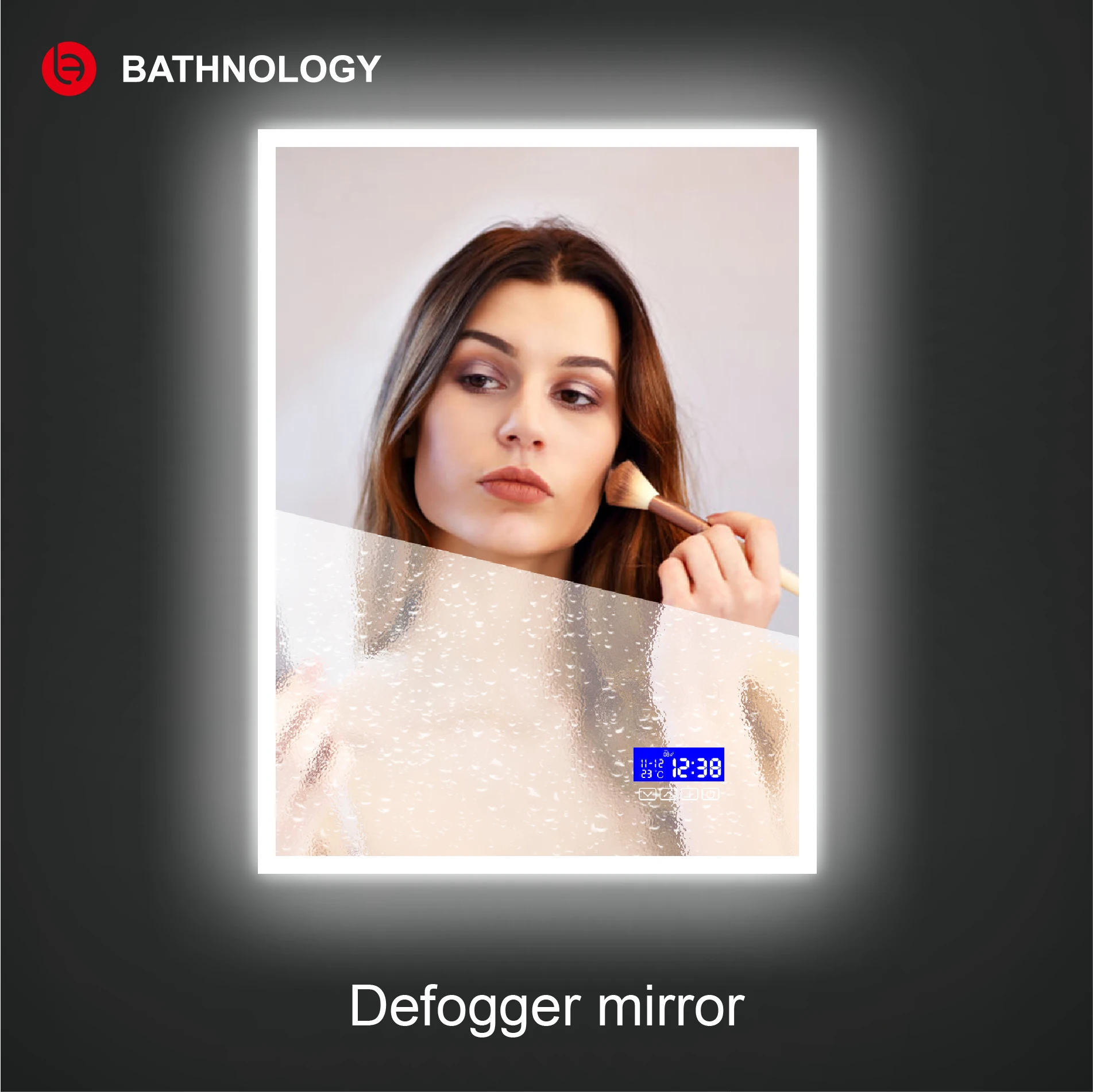 Modern Smart Touch Mirror Espelho Anti-Fog Bluetooths Date Display Smart Bathroom Rectangle Led mirror