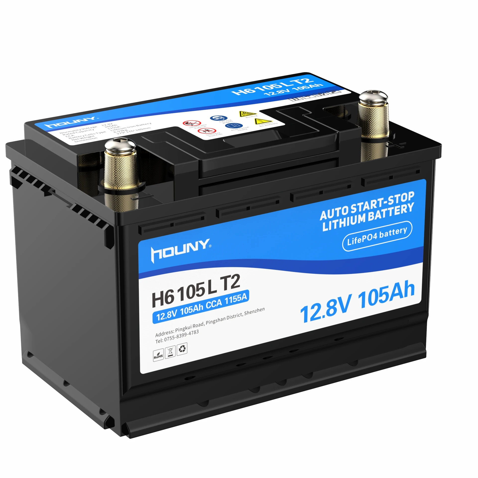 Marine cranking battery 12V 105Ah Start Battery 24V LiFePO4 Lithium Cranking Battery 70Ah for Auto Motorcycle RV Car and boat