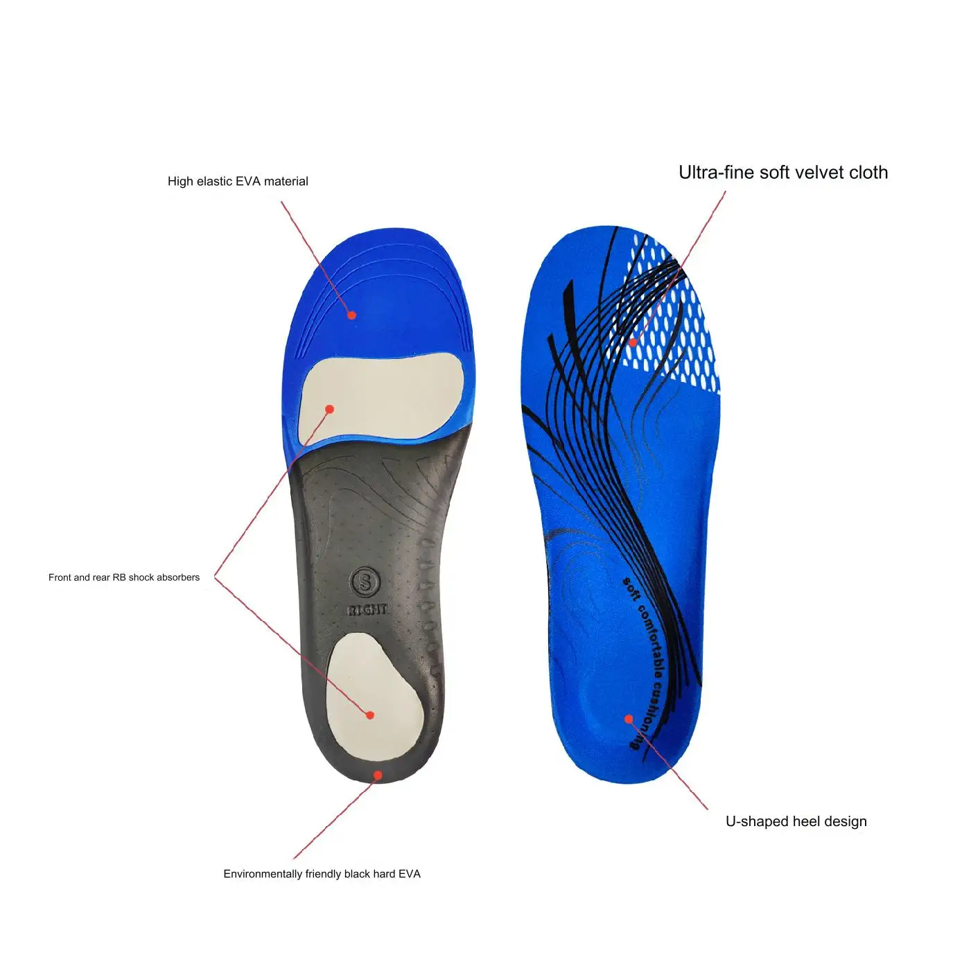 Arch Supports Orthotics Inserts Flat Feet High Arch Sports Comfort Insoles Plantar Fasciitis Feet Insoles Eva Orthotics Insoles