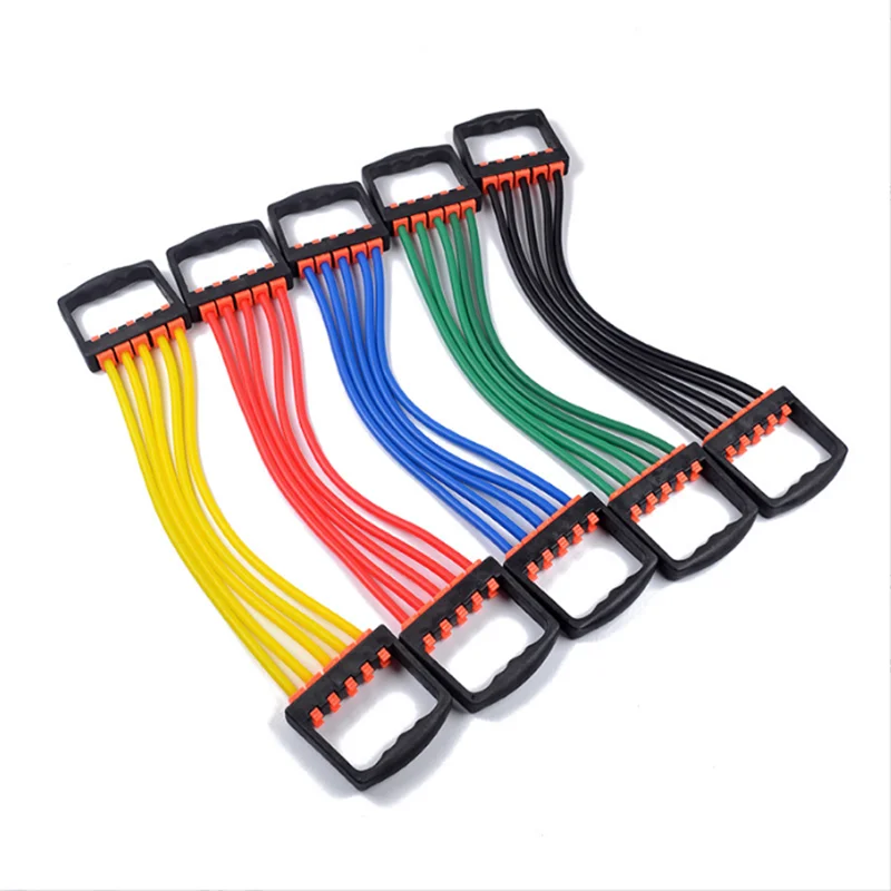 TPE five tube tension yoga exercise resistance bands chest expander