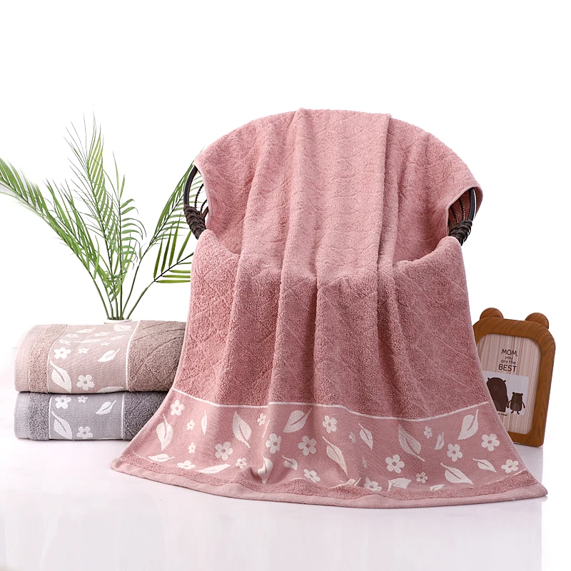 Professional Manufacturer Absorption polyester Cotton broken leaves Home Luxury Bath Towel