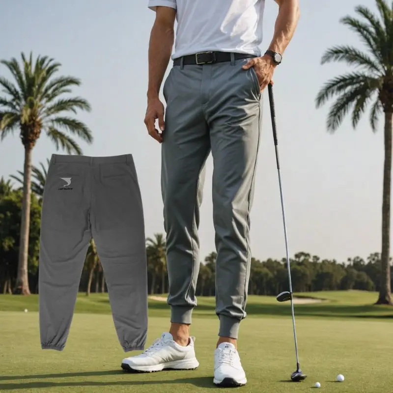 Custom Embroidery Print Logo Sports Trousers Polyester Four Way Stretch Tennis Pants Men Breathable Golf Jogger Pants