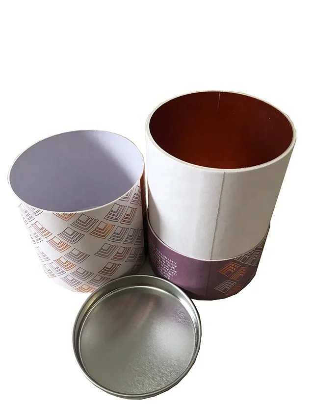 Christmas handmade chocolate gift paper tube packaging box with custom copper foil logo