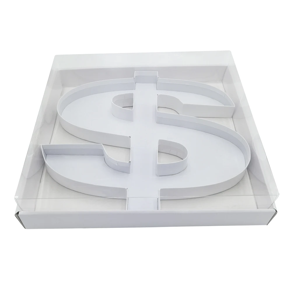 Grazing Cookie Sweet Cake Packaging Cardboard Letter Number Fillable $ Dollar Shaped Gift Box For Treat