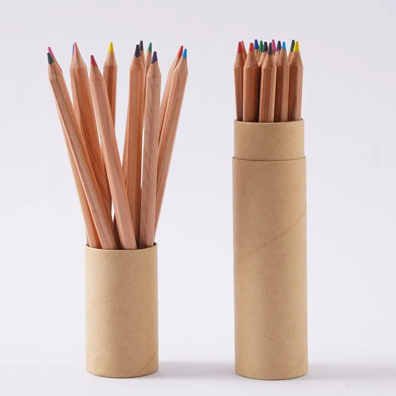 Small Order Accept 12/24/48 Different Color Cedar Wood Custom Colored Drawing Pencil set for School Kids Office High Grade Lead
