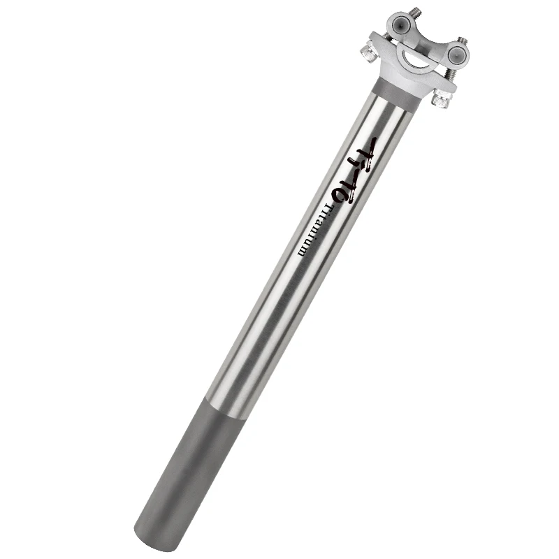 TiTo Titanium Alloy Bike Seatpost for MTB/Road Bicycle Seat Post 27.2/31.6mm*350mm Titanium Seat Tube Aluminum Head+Titanium Rod