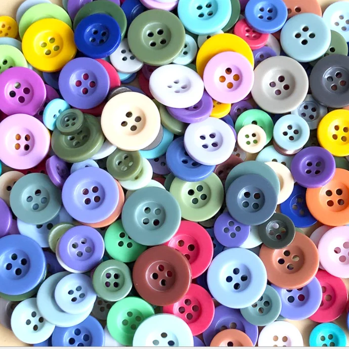Цветные пуговицы «сделай сам», четыре Универсальные круглые пуговицы, пуговицы из смолы с тонкими краями