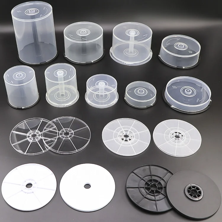 Store 10 CDs DVDs Blu-ray Discs Cake Box with Integrated Spindle Storage Plastic DVD-R Spindle Box Blank Packaging CDr/DVDr Cake