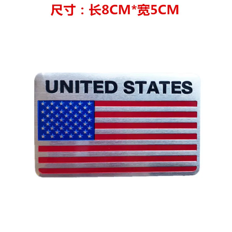 Many Nation flag metal car stickers on stick cheap price aluminum emblem small size custom logo Applicable to American flag