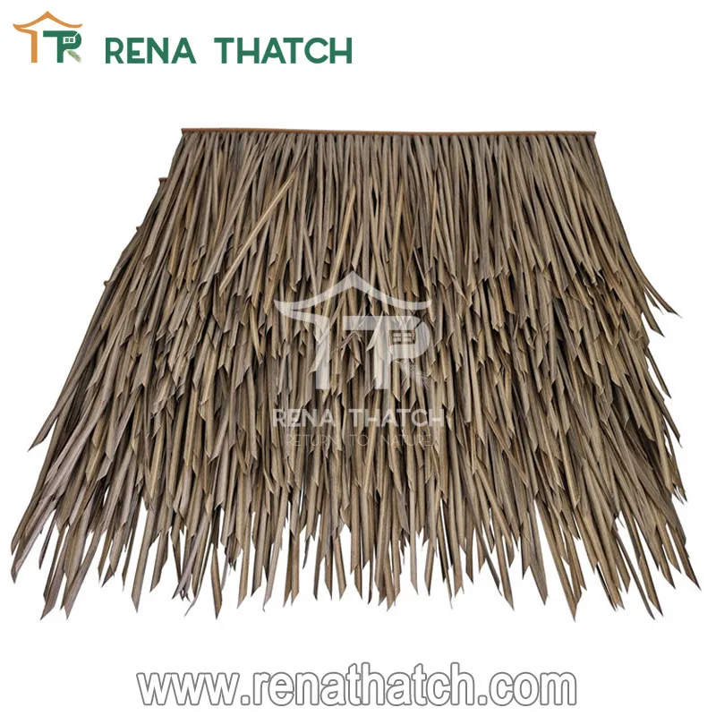 Plastic artificial roof Nylon Polyamide synthetic thatch roof panels with fire resistant UV protection