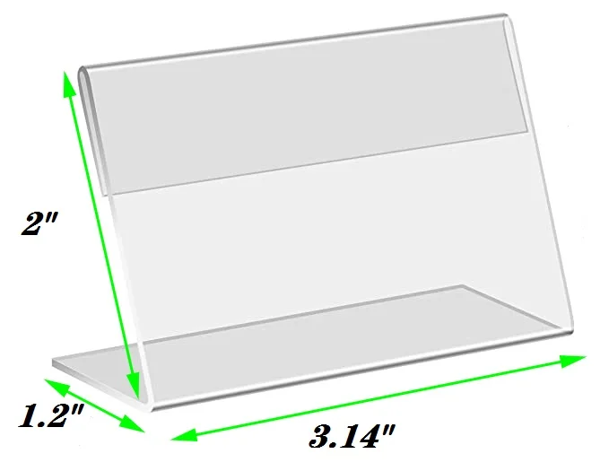 Mini Counter top L shape price tag stand clear acrylic name plate holder label holder for wedding buffet party bakery