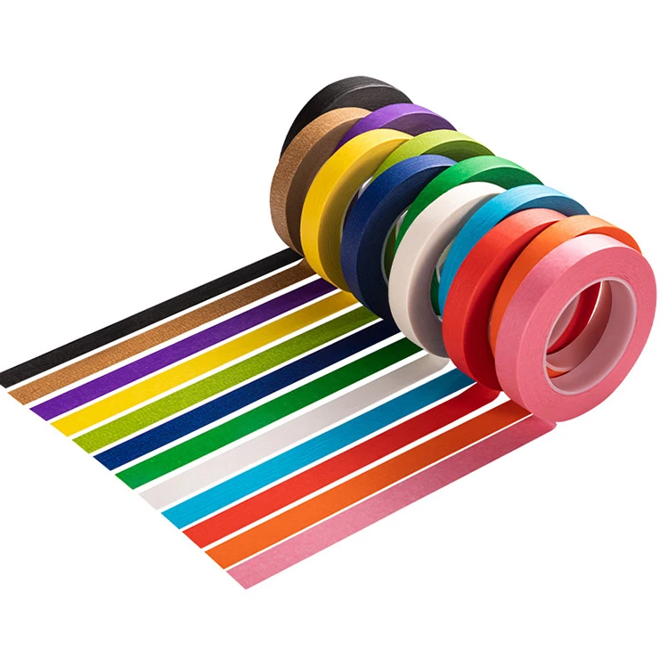 High Quality Single Sided Crepe Paper Tape with Strong Adhesive Heat Resistant Red Car Spray Masking Tape