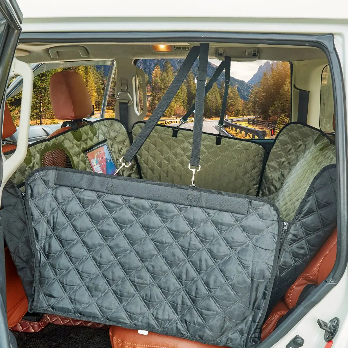 1680D Pet Full Automatic Sewing Customize Shape Waterproof Durable Dog Car Seat Covers Protector For Most Cars Trucks SUV