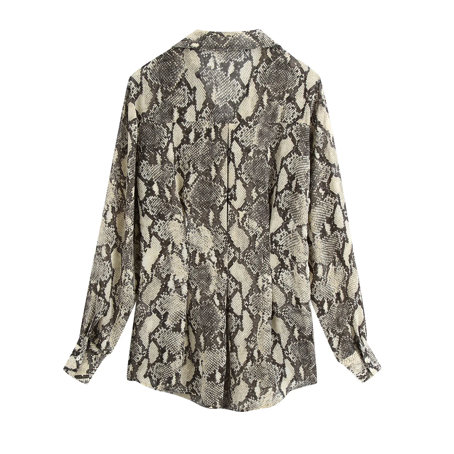 women clothing ladies tops Leopard chiffon lady long sleeve v neck stand collar shirt blouses