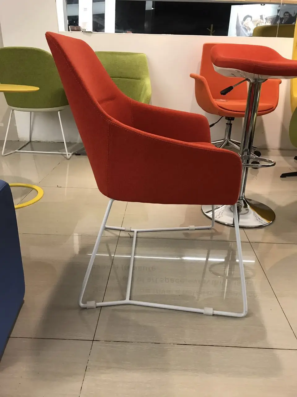 General Modern Green Office Armchair  Ergonomic Chair With Steel Base