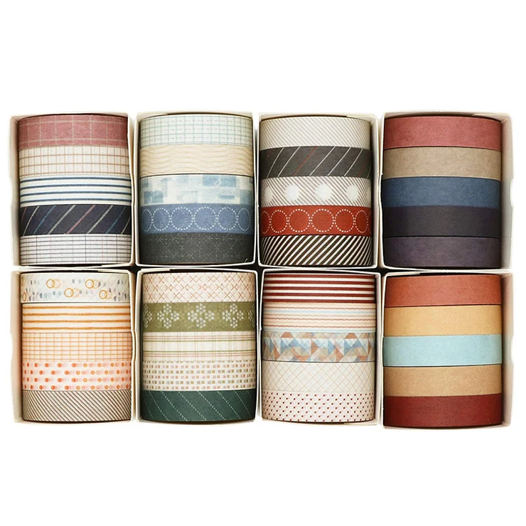 manufacturer hot selling custom size high quality vintage design Craft paper washi tape sets Masking Tape for Kraft Scrap DIY