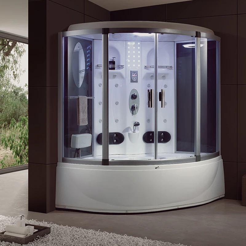 Закрытый портативный туалет со стеклянной дверью Паровая комната душевая кабина