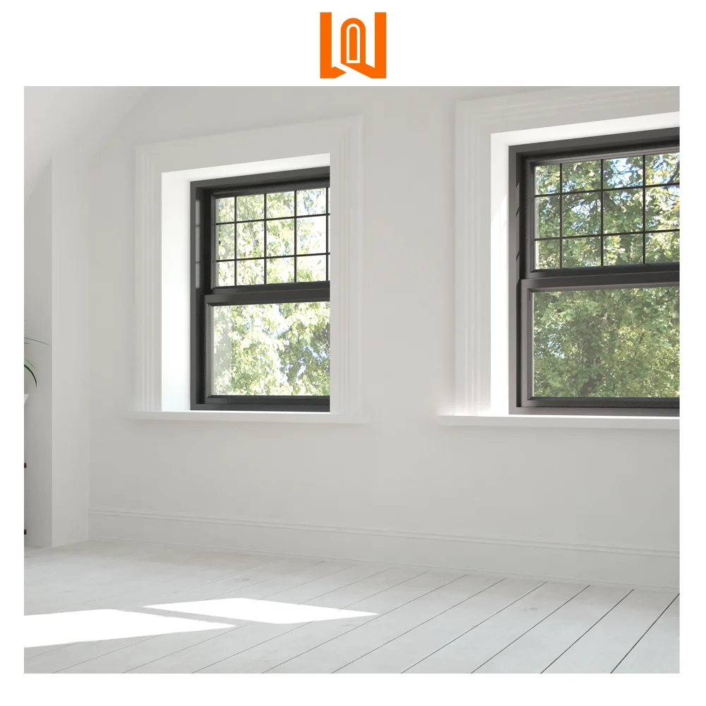 Aluminum Smart Electric Single Hung Glass Window Installation Energy Efficient Single Hung Window
