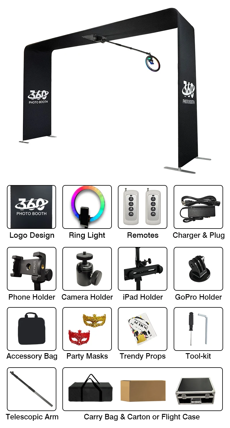 Shenzhen Vanplex 360 overhead photo booth top fly around video aerial 360 booth overhead 360 photo booth machine