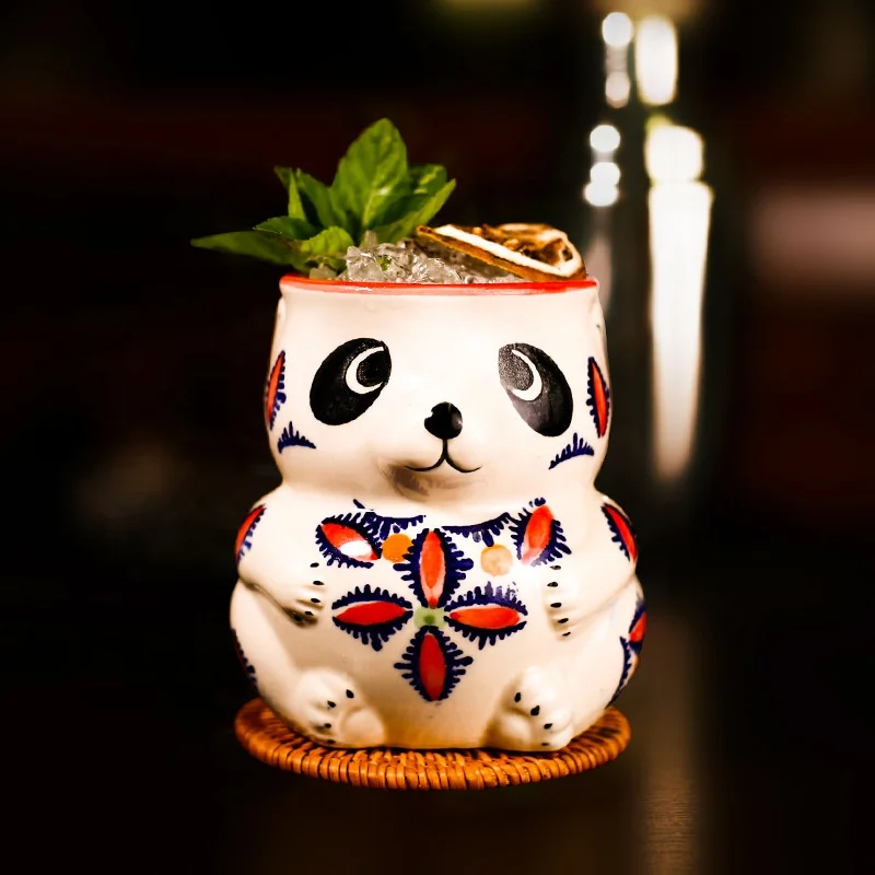 New Hawaiian Party Cute Panda Shaped Ceramic Tiki Bar Mug