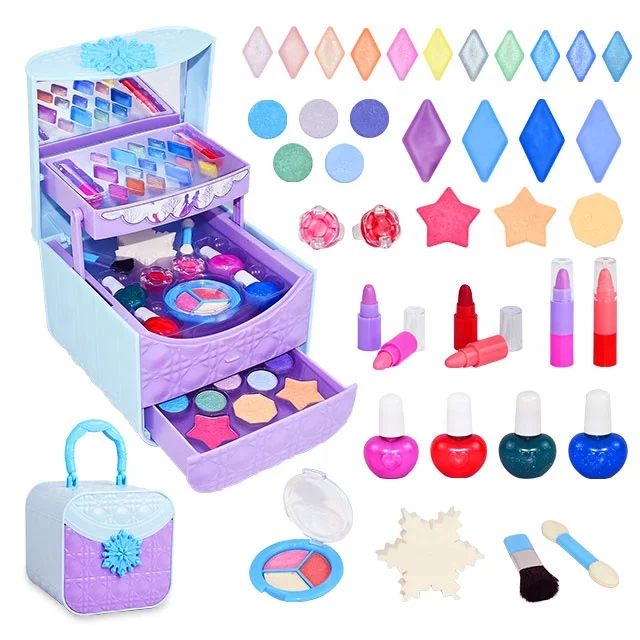 Akiaco amazon all in one case organizer brush tools palette cosmetic toys makeup gift kit sets for kids