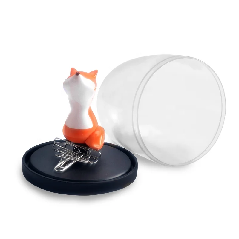 cartoon fox toucan custom school factory OEM desktop magnetic paper clip holder
