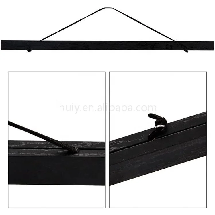 Magnetic Wooden Poster Hanger Frame Rustic Design Hanging System for Posters Prints Photos Pictures Maps Scrolls Canvas Artwork