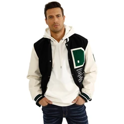 Gingtto Oem Custom Black Varsity Jacket Cold Winter Bomber Heated Jacket Men