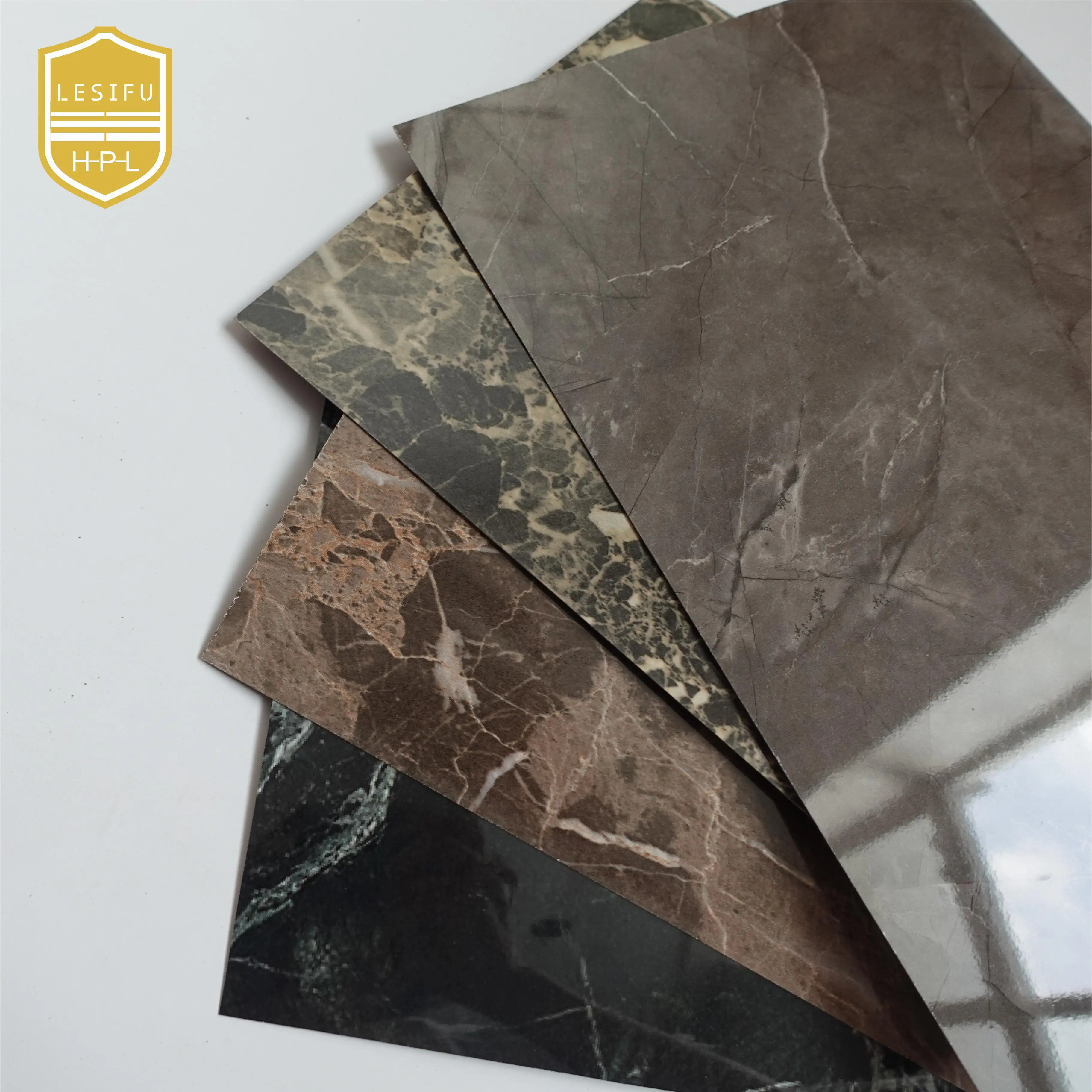 Lesifu grey black stone marble hpl sheet rock color laminate marble formica hpl with great price