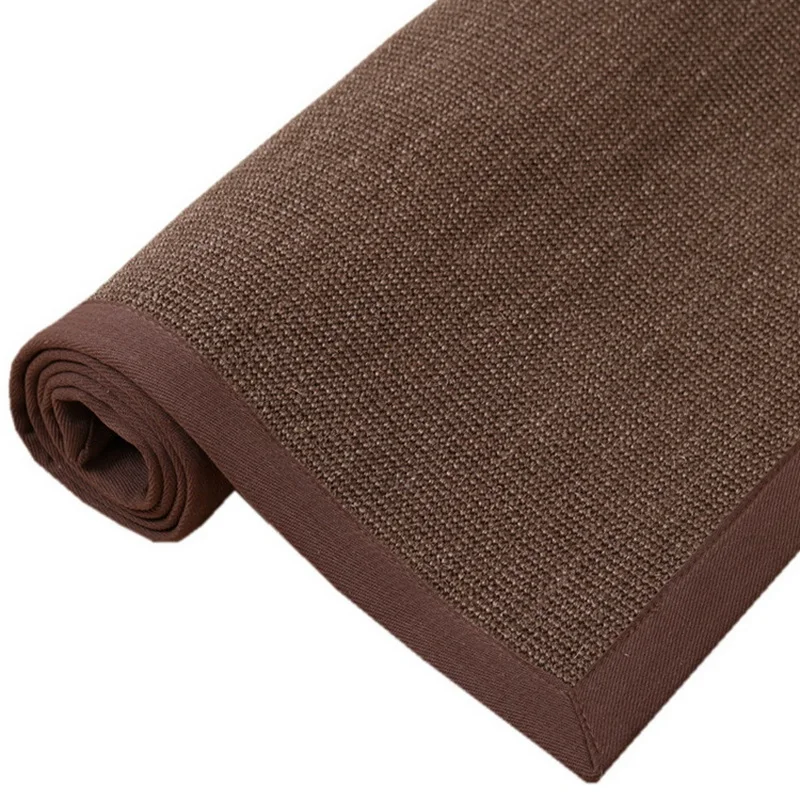 Customized hand made woven rugs and carpets modern full long gold Natural Jute woven stair Sisal Carpets with dot back