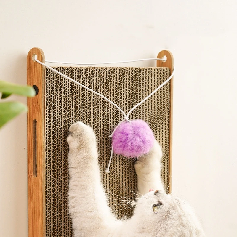 Cat Scratching pad Vertical Corrugated Bell Ball Pet Supplies rectangle cardboard cat scratcher