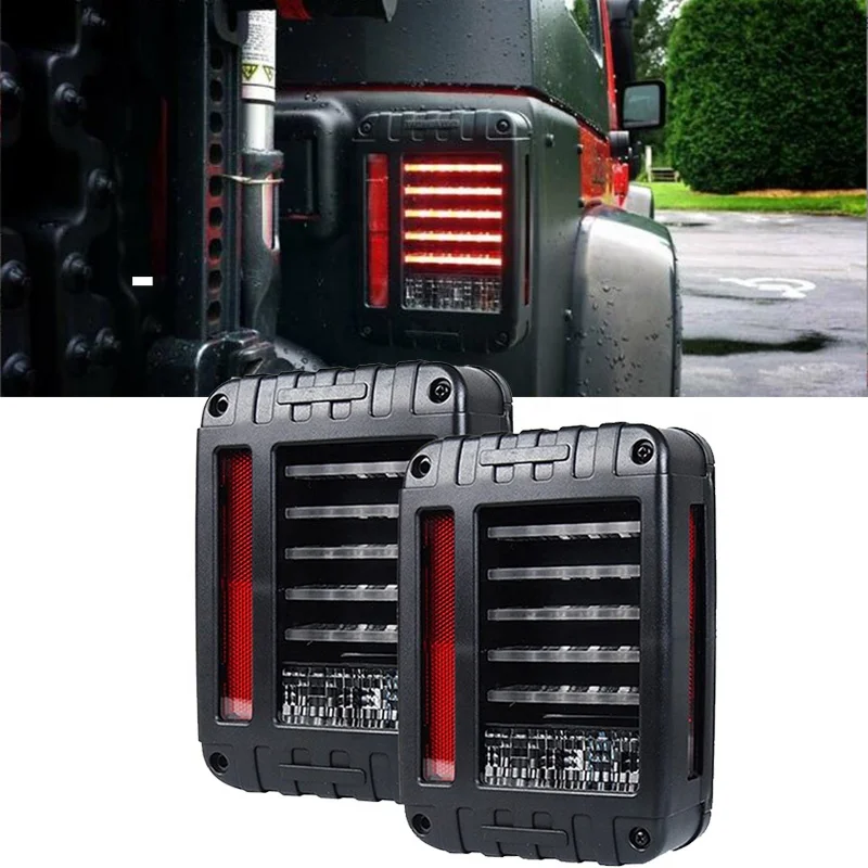 LED Tail Lights For Jeep Wrangler JK Brake Rear Reverse Lights DRL Turn Signal Back Up Taillights 07-18