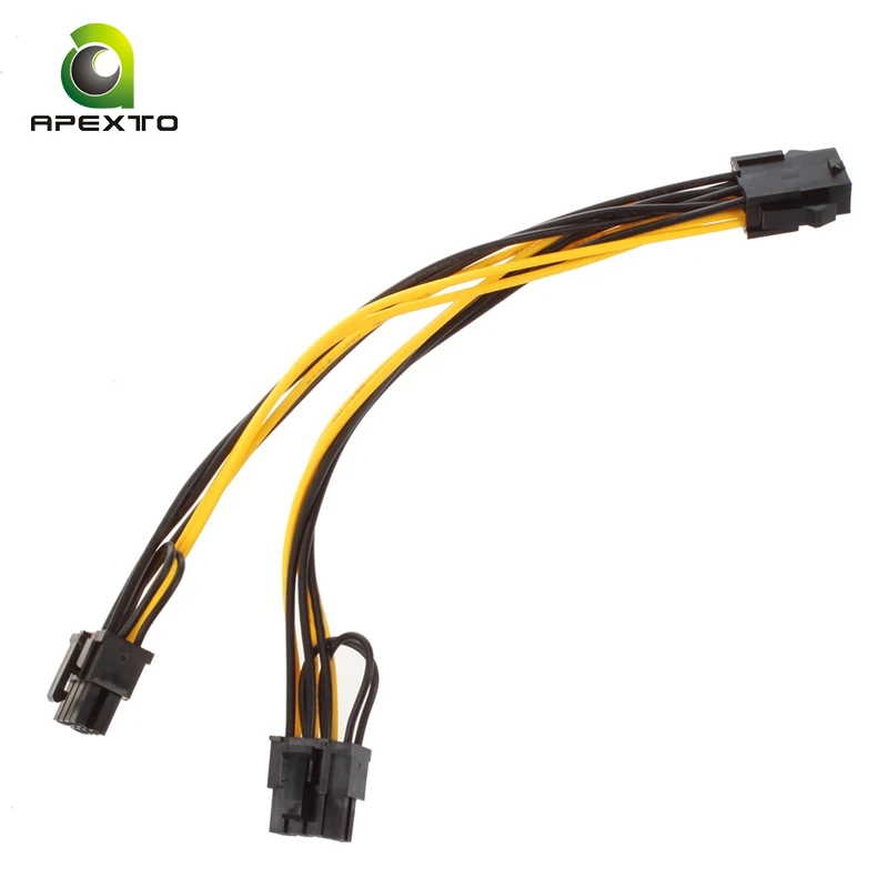 RGeek EPS CPU 12V 8 Pin Female to Dual 8 Pin 6+2 pin Male PCIE Adapter Power Supply Cable 18 AWG 20cm