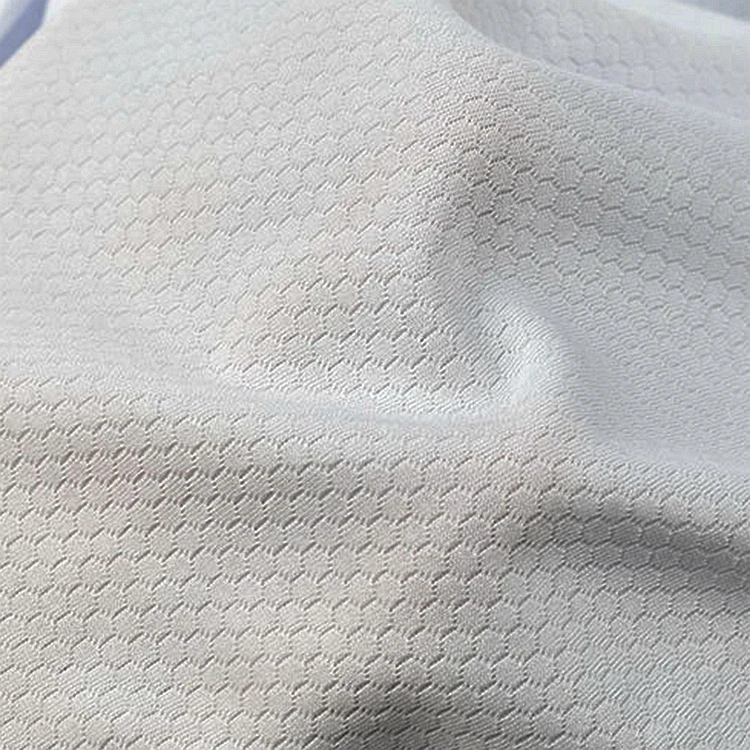 75D 150gsm hexagon honeycomb soccer pattern mesh fabric knitted quick dry 100% polyester fabric for sports basketball uniform
