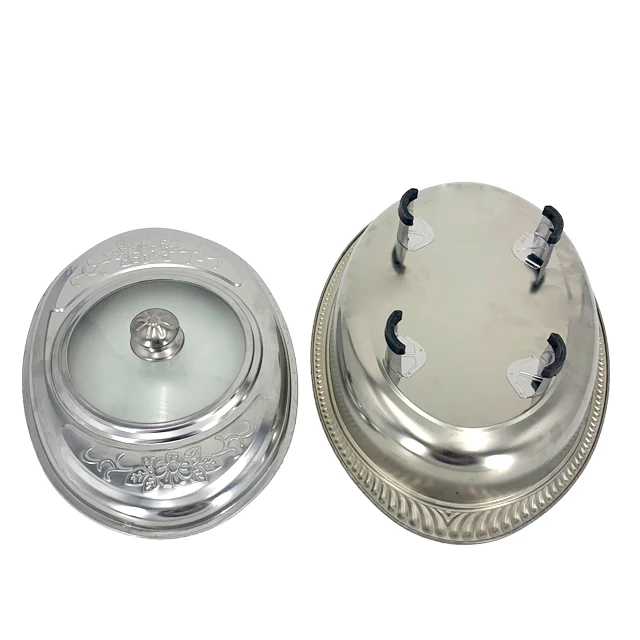  Горячий горшок буфетный набор посуды из нержавеющей стали овальный лоток с четырьмя ножками