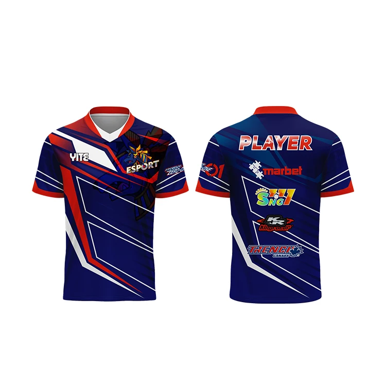 Low moq cheap e-sport jersey shirt custom sublimation 3d print e-sport  jersey