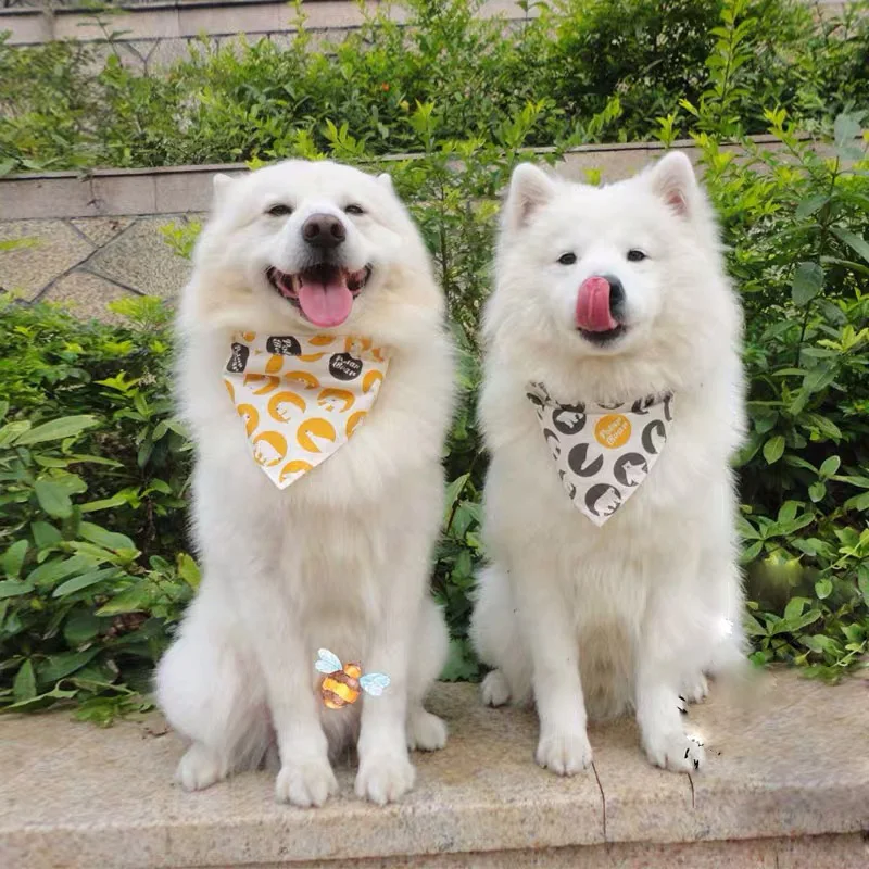 Wholesale Soft Puppy Neckerchief Scarf Detachable Collar Reversible Custom Dog Bandana