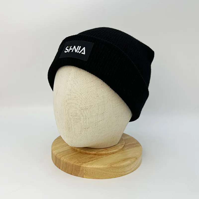 High Quality Designer Caps Black Plain Warm Knitted Thermal Gorros Acrylic Winter Hats Kids Beanies