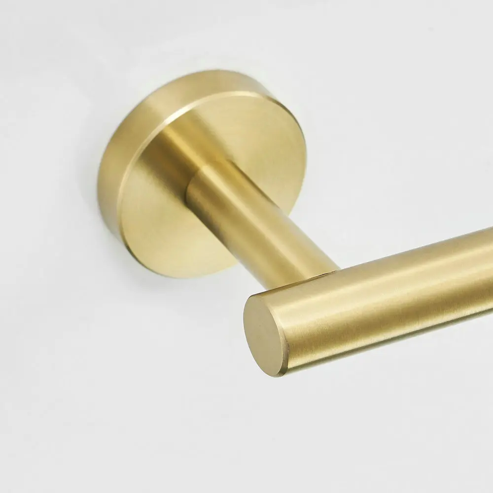 Beelee Thicken SUS304 Stainless Steel Gold Bathroom Towel Holder, Bath Towel Bar/Rod for Bathroom
