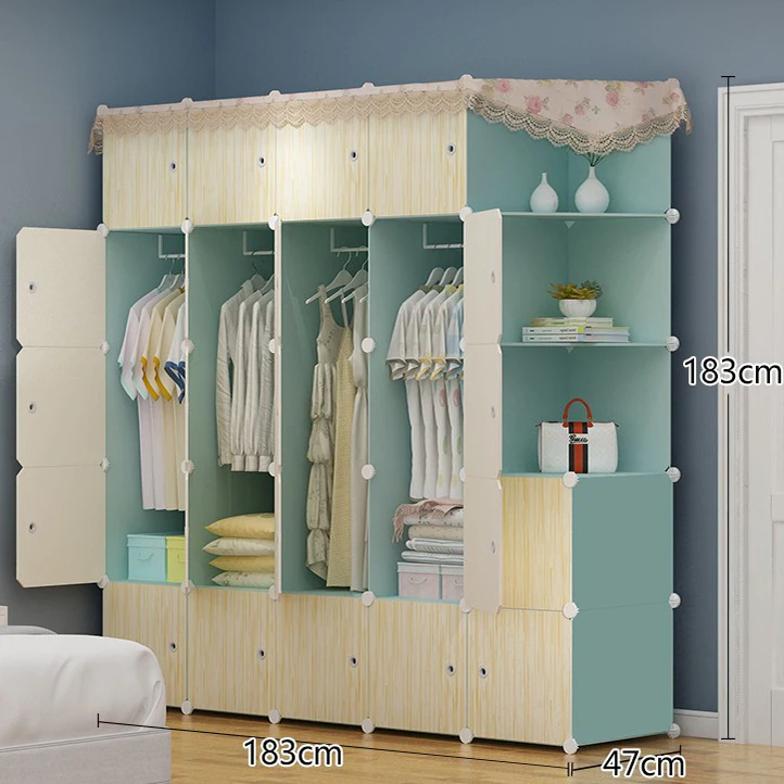 Hot selling wholesale DIY plastic wardrobe cabinet with huge space Baby Plastic Wardrobe