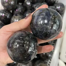 Natural blue quartz crystals healing spheres dark blue iolite crystal balls for home decoration
