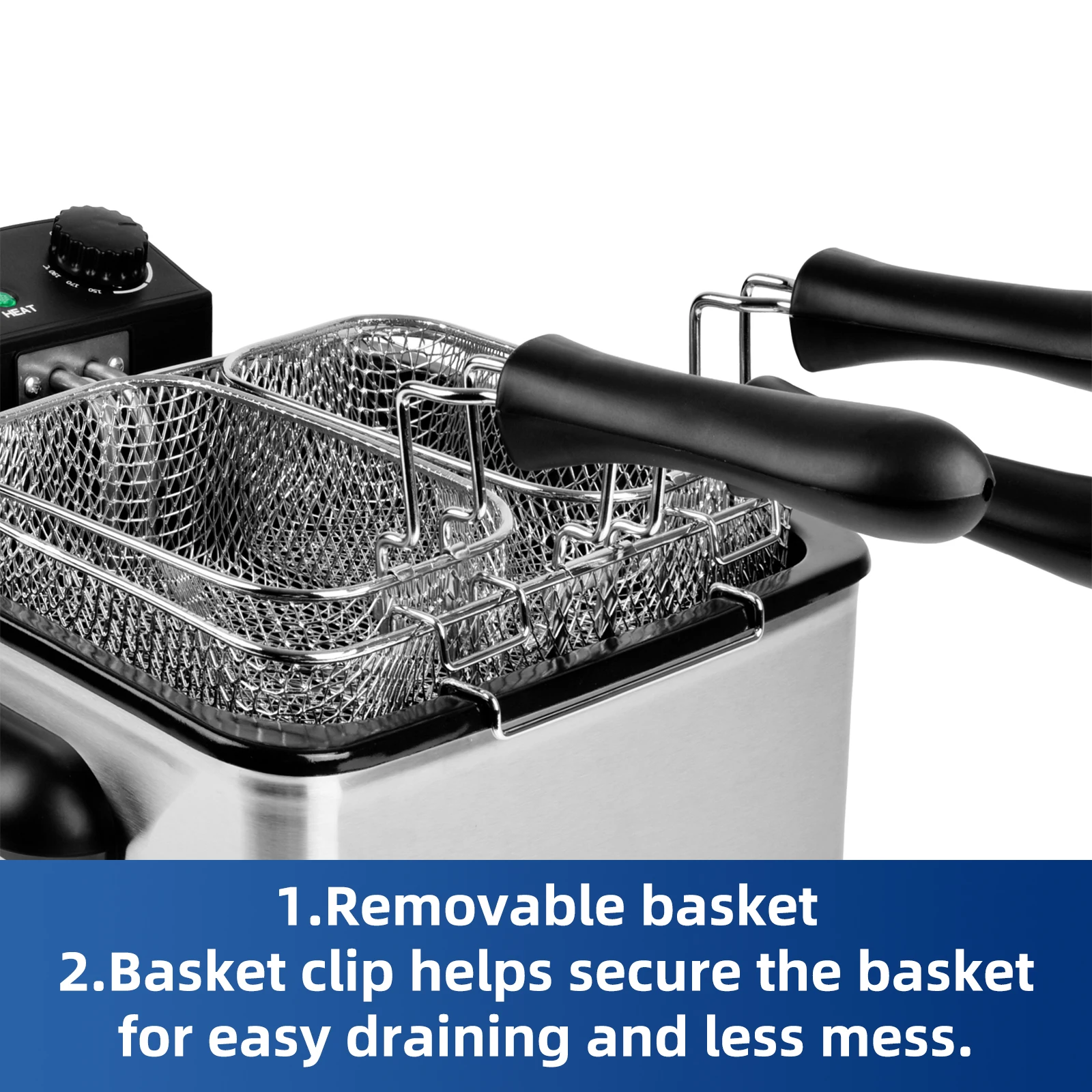 Electric professional 4 Liter temperature tabletop double tank stream stainless steel Deep Fat Fryers For Home