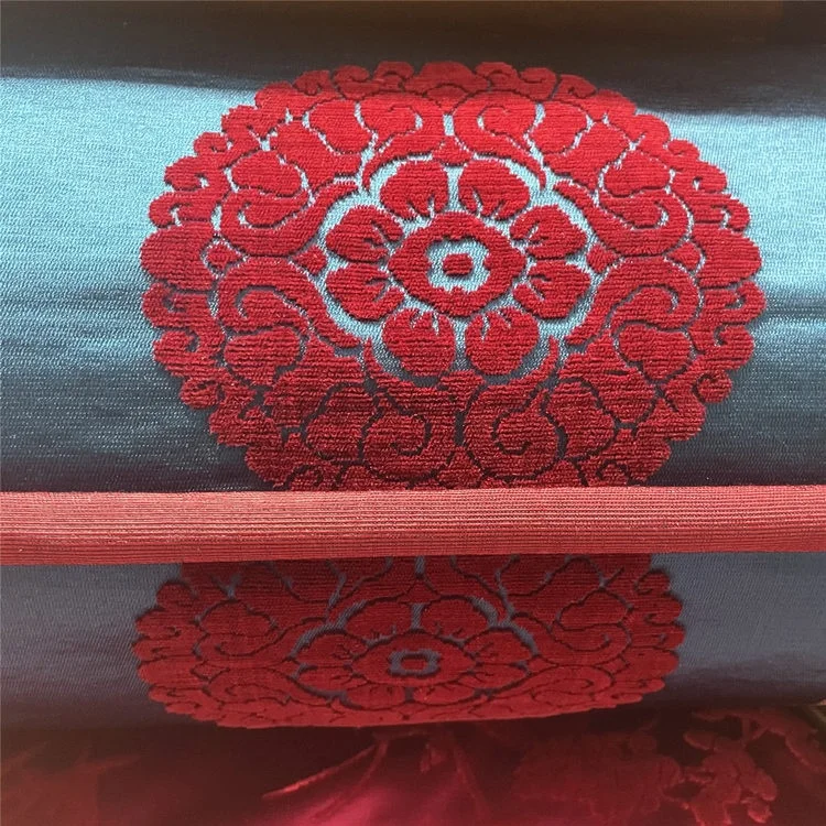Silk brocade with velvet jacquard  Palace luxury silk jacquard fabric for garment Bhutan garment fabric