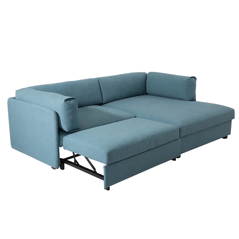 Living Room Pull Out Sleeper Bed Fabric Corner 3 seater Sectional Sofa