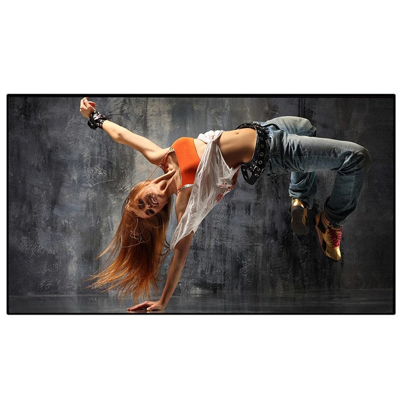 Alr-экран SNOWHITE диагональю 133 дюйма для длинного проектора, проекционный экран с черными бриллиантами и фиксированной рамкой, экран для проектора