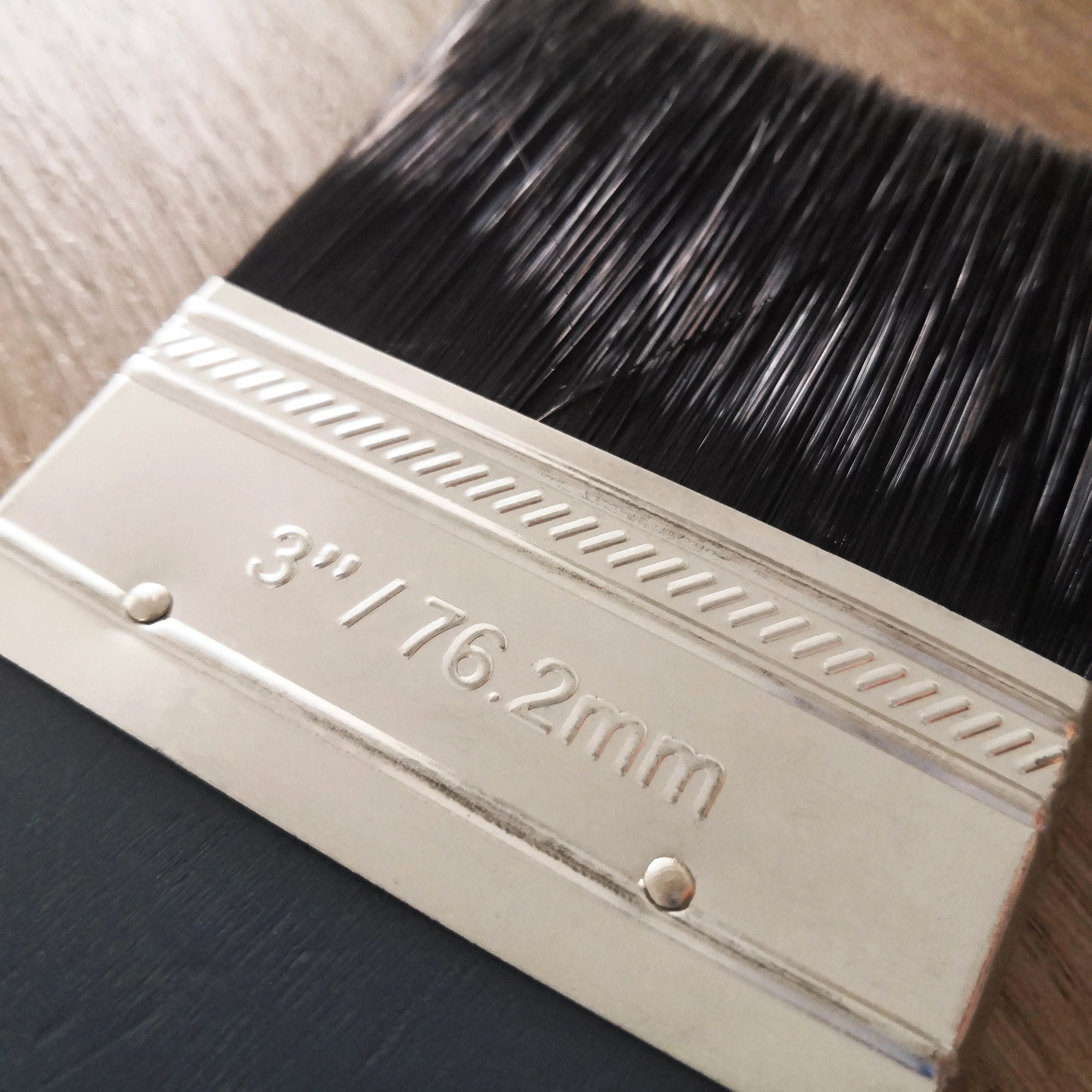 3inch grey and yellow wooden Handle polyester Bristles Flat sash Painting Brushes