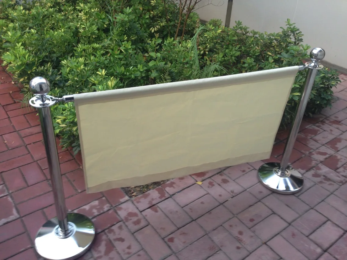 Airport Use Queue-up Control Barriers Crowd Control Stainless Steel Stanchion Post with Retractable Belt and Advertising Face