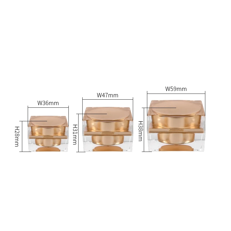 5g 10g 15g 30g  Plastic Cap Material and Acrylic Plastic Type square luxury purple color acrylic cream jar