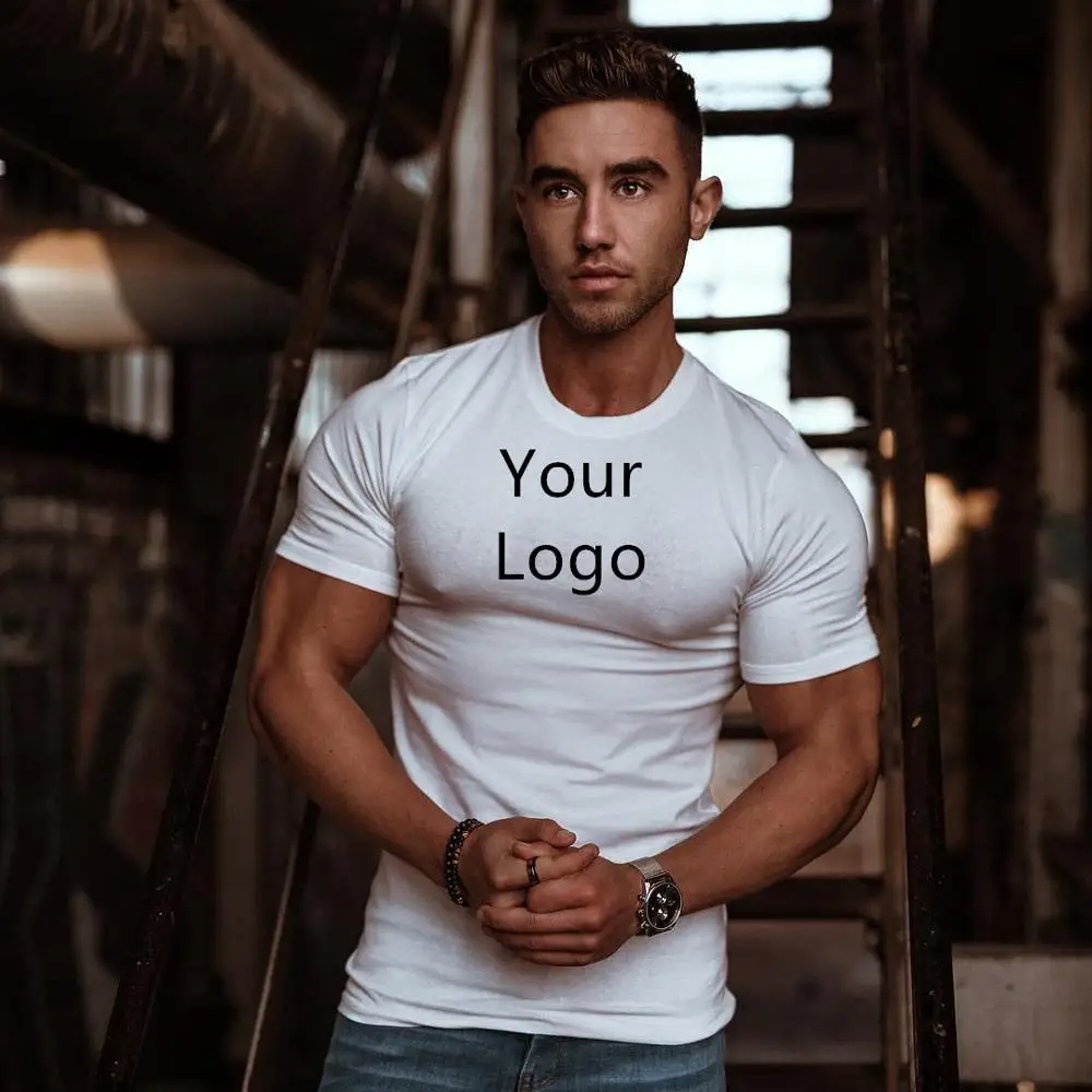 
Custom Printed Long T Shirt Men Plus Size Cotton T Shirt 